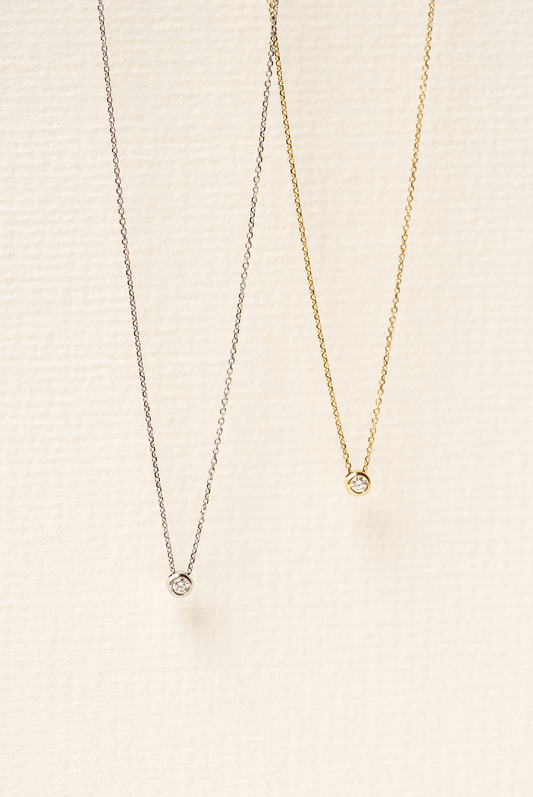 Petite Diamond Bezel Necklace