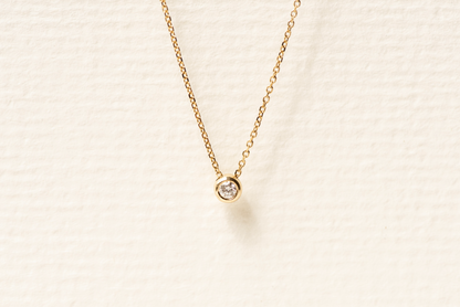 Petite Diamond Bezel Necklace