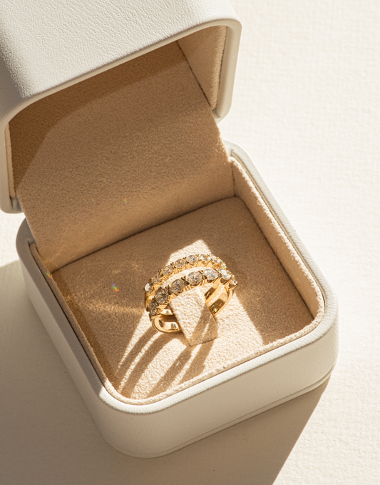 East West Oval Diamond Ring