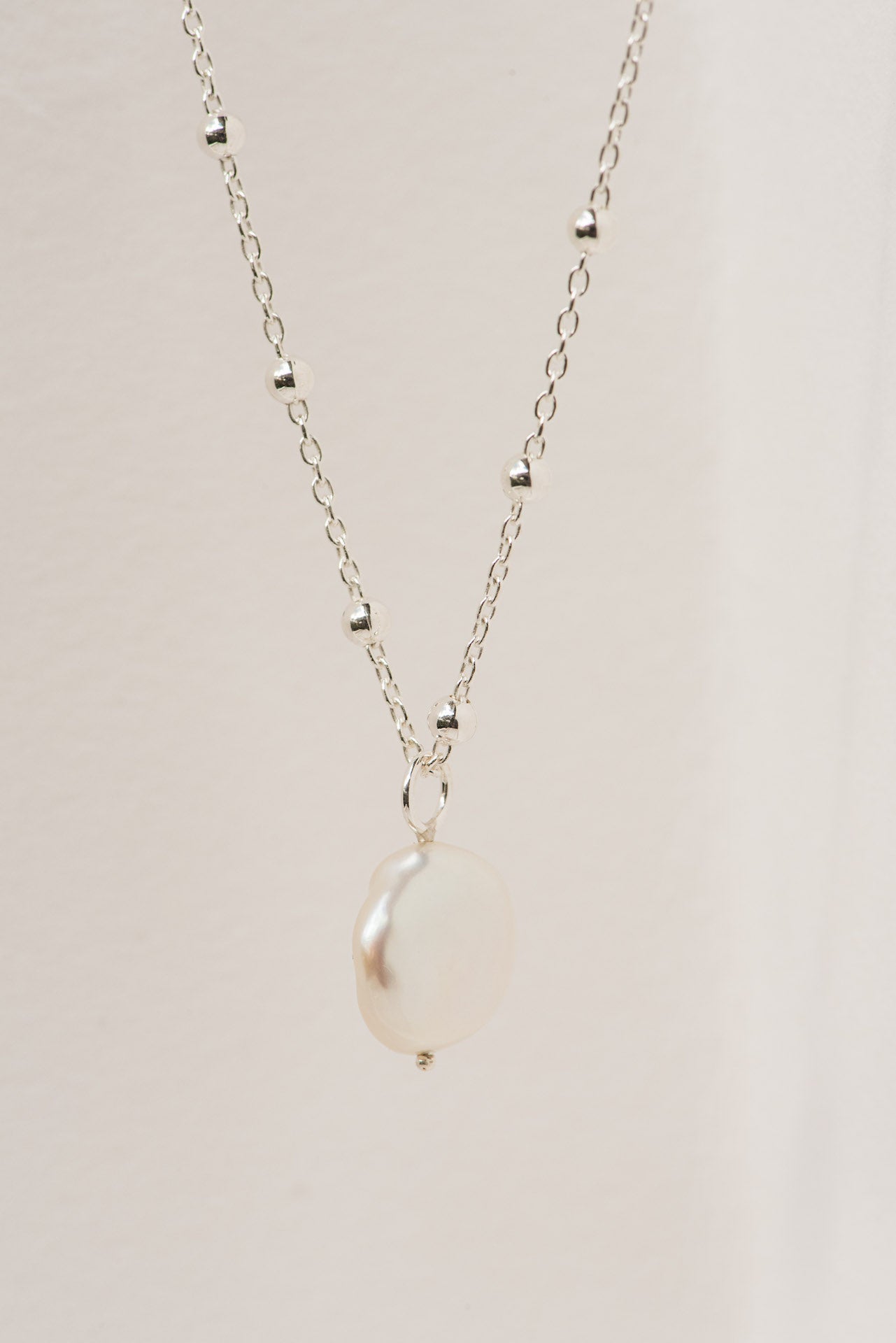 Ball and Chain Pearl Necklace