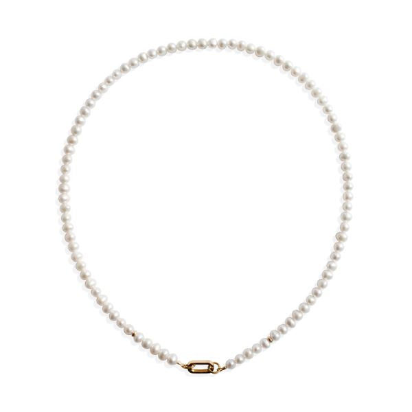 Pearl Necklace with Carabiner Clasp