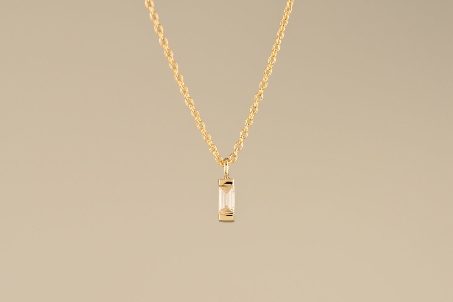 Vertical Diamond Baguette Necklace