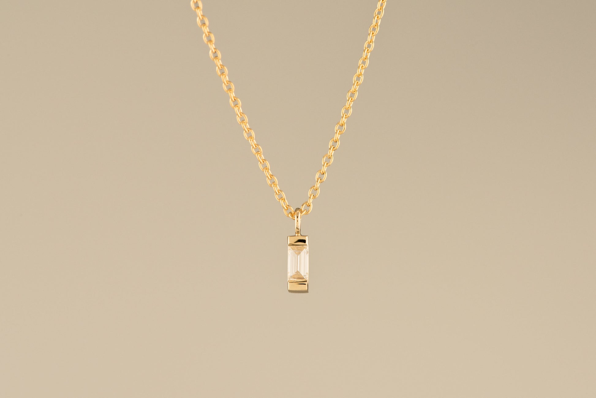 Vertical Diamond Baguette Necklace
