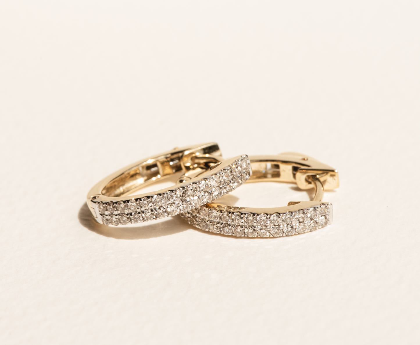 Double Row Diamond Pave Earrings