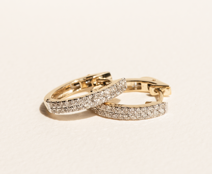 Double Row Diamond Pave Earrings